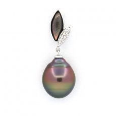 Pendentif en Argent et 1 Perle de Tahiti Cercle B 11.4 mm