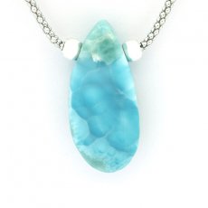 Collier en Argent et 1 Larimar - 33 x 15 x 9 mm - 8.3 gr