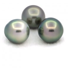 Lot de 3 Perles de Tahiti Semi-Baroques C de 12  12.4 mm
