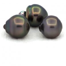 Lot de 3 Perles de Tahiti Cercles B de 12  12.3 mm
