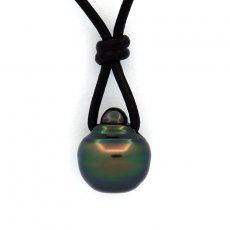 Collier en Cuir et 1 Perle de Tahiti Cercle B 11.5 mm