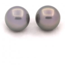 Lot de 2 Perles de Tahiti Rondes C 11.9 mm