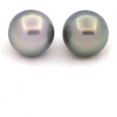 Lot de 2 Perles de Tahiti Rondes C 12 mm