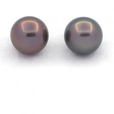 Lot de 2 Perles de Tahiti Rondes C 10.4 et 10.5 mm