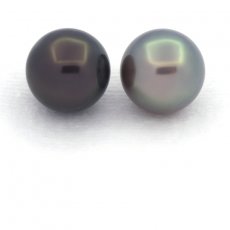 Lot de 2 Perles de Tahiti Rondes C 10.8 mm