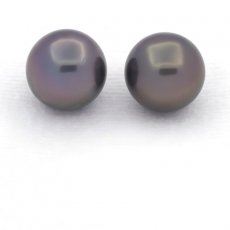 Lot de 2 Perles de Tahiti Rondes C 10.4 et 10.5 mm