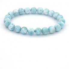 Bracelet de 23 Perles en Larimar de 7.9  8.2 mm - 17 cm - 17.7 gr