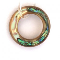 Forme anneau en nacre d'Abalone - Diamtre de 15 mm
