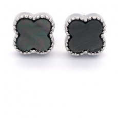 Boucles d'oreilles en Nacre de Tahiti et Argent .925 Rhodi