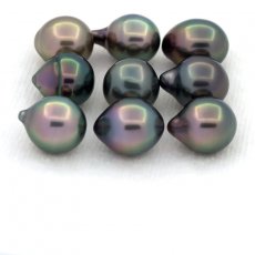 Lot de 9 Perles de Tahiti Semi-Baroques B de 8  8.4 mm