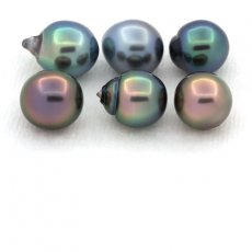 Lot de 6 Perles de Tahiti Semi-Baroques C+ de 8.5  8.9 mm