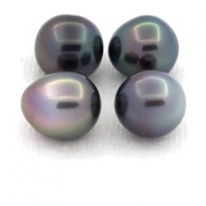 Lot de 4 Perles de Tahiti Semi-Baroques B de 8.8  8.9 mm
