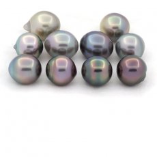 Lot de 10 Perles de Tahiti Semi-Baroques C de 9.5  9.9 mm