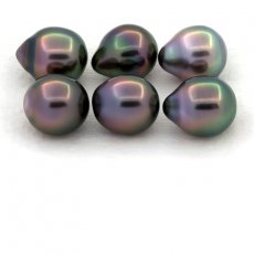 Lot de 6 Perles de Tahiti Semi-Baroques B de 8.7  8.9 mm