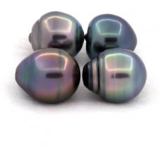 Lot de 4 Perles de Tahiti Cercles B/C de 11.1  11.2 mm