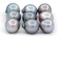 Lot de 9 Perles de Tahiti Semi-Baroques C de 11.6  11.9 mm