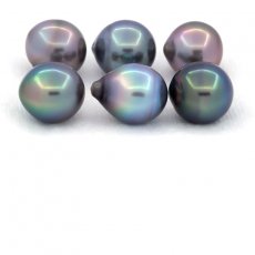 Lot de 6 Perles de Tahiti Semi-Baroques C de 10  10 .4 mm