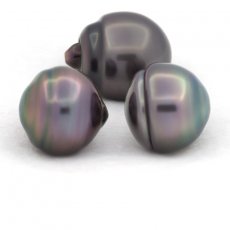 Lot de 3 Perles de Tahiti Cercles B de 11  11.3 mm