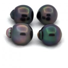 Lot de 4 Perles de Tahiti Semi-Baroques C de 11.7  11.9 mm