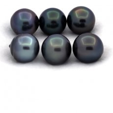 Lot de 6 Perles de Tahiti Semi-Baroques C de 12  12.4 mm