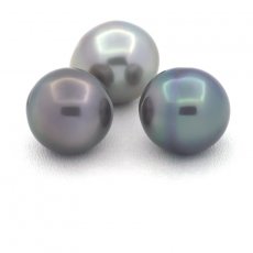 Lot de 3 Perles de Tahiti Semi-Baroques B 10.8 mm