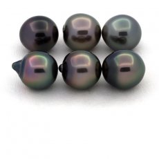 Lot de 6 Perles de Tahiti Semi-Baroques B de 10  10.4 mm