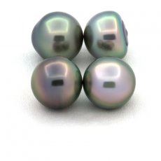 Lot de 4 Perles de Tahiti Semi-Baroques B de 10  10.3 mm