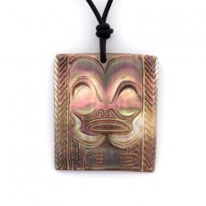 Pendentif en nacre de Tahiti et Collier en cuir