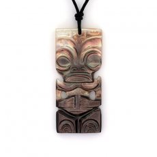 Pendentif Tiki en nacre de Tahiti