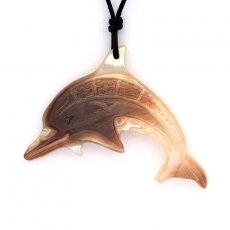 Pendentif Dauphin en nacre de Tahiti