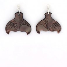 Boucles d'oreilles en Nacre de Tahiti et Argent .925 Rhodi