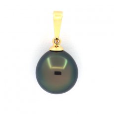 Pendentif en Or 18K et 1 Perle de Tahiti Semi-Baroque B 10.5 mm