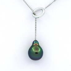 Collier en Argent et 1 Perle de Tahiti Semi-Baroque A 9.1 mm