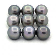 Lot de 9 Perles de Tahiti Rondes C de 11.5  11.9 mm