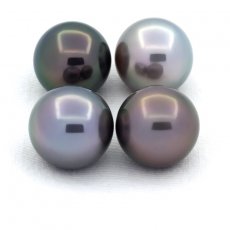 Lot de 4 Perles de Tahiti Rondes C de 11.1  11.3 mm