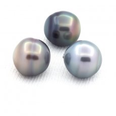 Lot de 3 Perles de Tahiti Cercles C de 11.5  11.7 mm