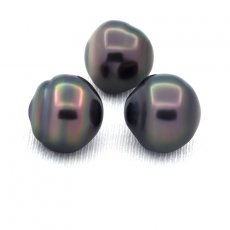 Lot de 3 Perles de Tahiti Cercles D de 12.9  13.2 mm