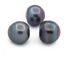 Lot de 3 Perles de Tahiti Cercles D de 13.6  13.8 mm