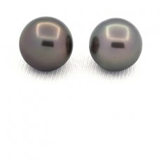 Lot de 2 Perles de Tahiti Rondes C/D 12.8 mm