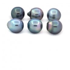 Lot de 6 Perles de Tahiti Semi-Baroques C de 12.6  12.8 mm