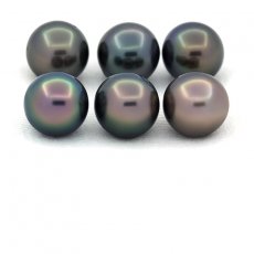 Lot de 6 Perles de Tahiti Rondes et Semi-Rondes C de 8  8.2 mm