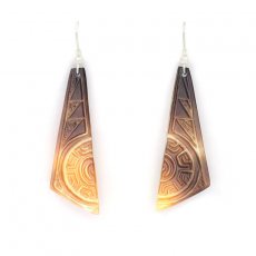 Boucles d'oreilles en Nacre de Tahiti et Argent .925 Rhodi