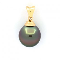 Pendentif en Or 18K et 1 Perle de Tahiti Semi-Baroque A 11 mm