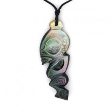 Pendentif Tiki en nacre de Tahiti