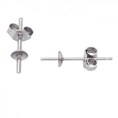 Boucles d'oreilles pour perles de 6  12 mm - Argent .925 Rhodi