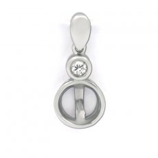 Pendentif en Argent Rhodi pour 1 Perle de 8  10 mm