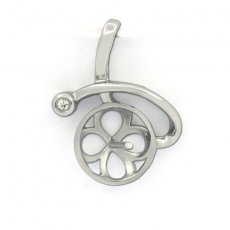 Pendentif en Argent Rhodi pour 1 Perle de 9  13 mm