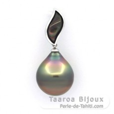 Pendentif en Argent et 1 Perle de Tahiti Cercle B/C 13.3 mm