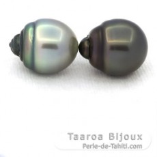 Lot de 2 Perles de Tahiti Cercles C 12.9 et 13.3 mm