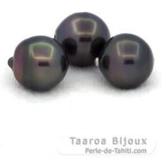 Lot de 3 Perles de Tahiti Cercles C de 13  13.3 mm